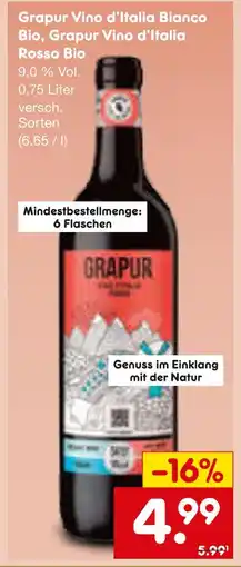 Netto Marken-Discount Grapur vino d’italia bianco bio Angebot