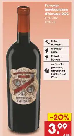 Netto Marken-Discount Ferrovieri montepulciano d'abruzzo doc Angebot