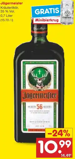 Netto Marken-Discount Jägermeister kräuterlikör Angebot