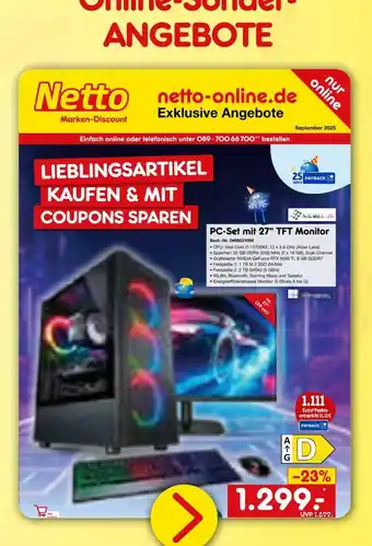 Netto Marken-Discount Pc-set mit 27 tft monitor Angebot