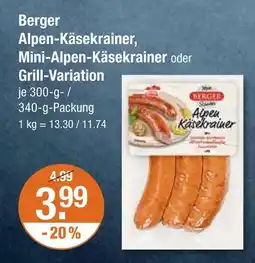 V Markt Berger alpen-käsekrainer Angebot
