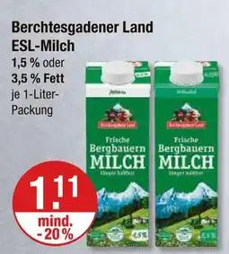 V Markt Berchtesgadener land esl-milch 1,5 % fett Angebot
