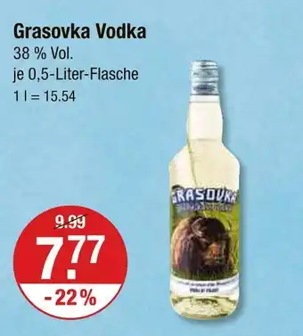 V Markt Grasovka vodka Angebot