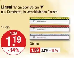 V Markt Lineal 17 cm Angebot