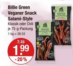 V Markt Billie green veganer snack salami-style klassik Angebot