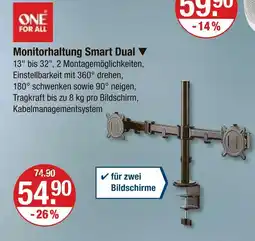 V Markt One for all monitorhaltung smart dual Angebot