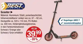 V Markt Best sporting scooter schwarz/orange Angebot