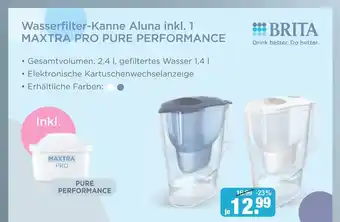 V Markt Brita wasserfilter-kanne aluna inkl. 1 maxtra pro pure performance Angebot