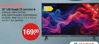 V Markt Sharp 32 led google tv 32gf2265e Angebot