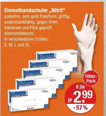V Markt Einmalhandschuhe 'nitril' Angebot