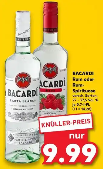 Kaufland Bacardi rum carta blanca Angebot