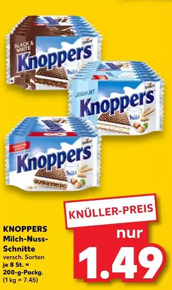Kaufland Knoppers milch-nuss-schnitte black & white Angebot