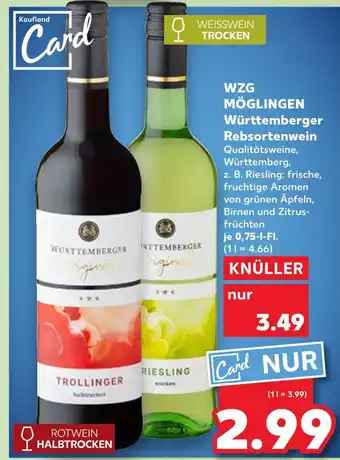 Kaufland Wzg möglingen württemberger trollinger halbtrocken Angebot