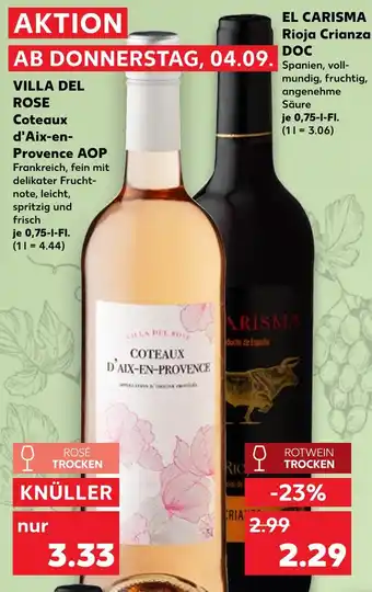 Kaufland Villa del rose coteaux d'aix-en-provence aop Angebot
