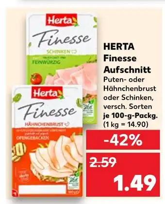 Kaufland Herta finesse aufschnitt putenbrust Angebot