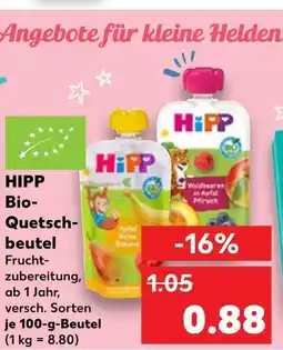 Kaufland Hipp bio-quetschbeutel apfel birne banane Angebot
