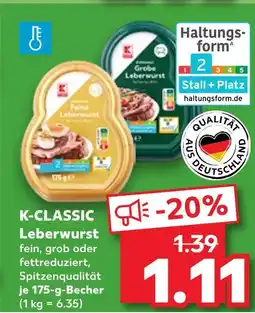 Kaufland K-classic feine leberwurst Angebot