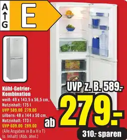 B1 Discount Baumarkt Kühl-Gefrier Kombination Angebot