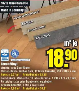 B1 Discount Baumarkt Green Vinyl Angebot
