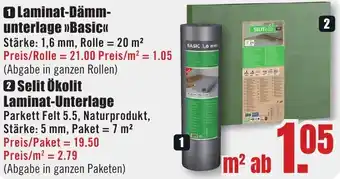B1 Discount Baumarkt Laminat-Dämmunterlage Basic Angebot