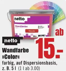 B1 Discount Baumarkt netto Wandfarbe Color Angebot
