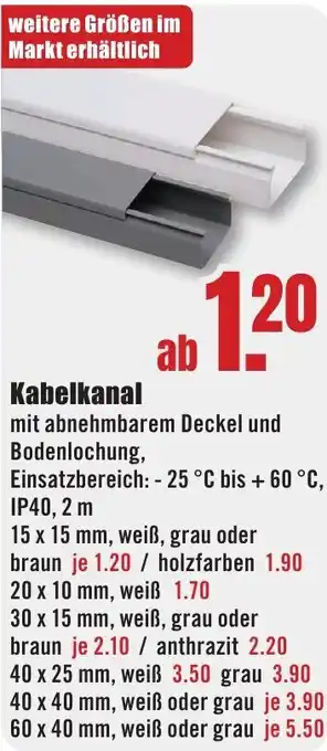 B1 Discount Baumarkt Kabelkanal Angebot