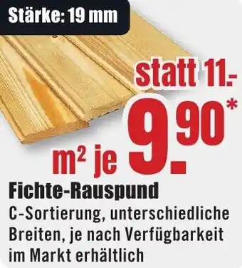 B1 Discount Baumarkt Fichte-Rauspund Angebot