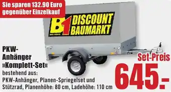B1 Discount Baumarkt PKW-Anhänger Komplett-Set Angebot