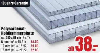 B1 Discount Baumarkt Polycarbonat Hohlkammerplatte Angebot