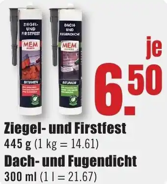 B1 Discount Baumarkt MEM Ziegel- und Firstfest Angebot