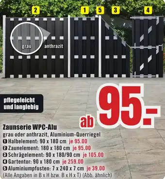 B1 Discount Baumarkt Zaunserie WPC-Alu Angebot