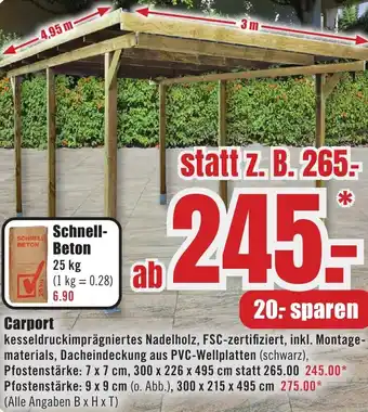 B1 Discount Baumarkt Carport Angebot
