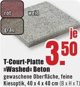 B1 Discount Baumarkt T-Court-Platte Washed Beton Angebot