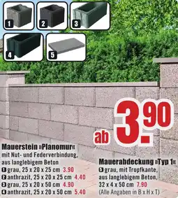 B1 Discount Baumarkt Mauerstein Planomur Angebot