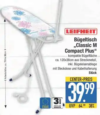 E-Center LEIFHEIT Bügeltisch ,,Classic M Compact Plus" Angebot