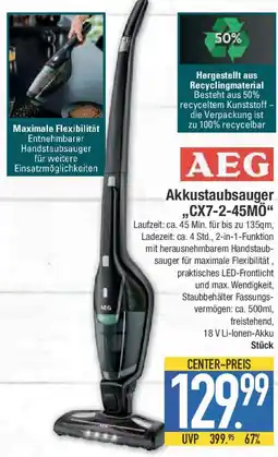 E-Center AEG Akkustaubsauger ,,CX7-2-45MÖ" Angebot