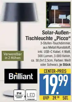 E-Center Brilliant Solar-Außen Tischleuchte ,,Picco" Angebot