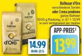 diska Dallmayr d'Oro oder Crema prodomo Angebot
