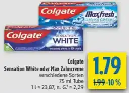 diska Colgate Sensation White oder Max Zahncreme Angebot
