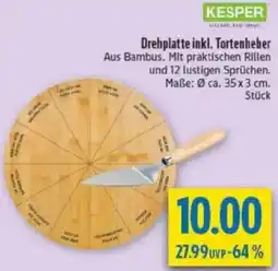 diska Kesper Drehplatte inkl. Tortenheber Angebot