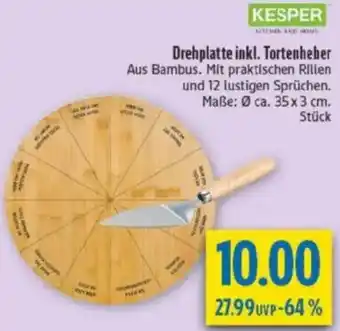 diska Kesper Drehplatte inkl. Tortenheber Angebot