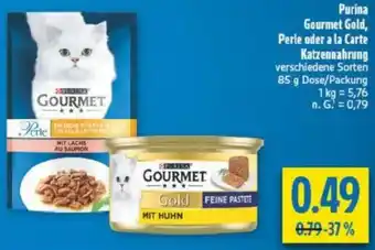 diska Purina Gourmet Gold, Perle oder a la Carte Katzennahrung Angebot