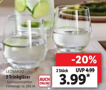 Lidl Leonardo 2 Trinkgläser Angebot