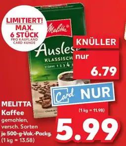 Kaufland MELITTA Kaffee Angebot