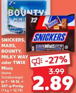 Kaufland SNICKERS, MARS, BOUNTY, MILKY WAY oder TWIX Minis Angebot