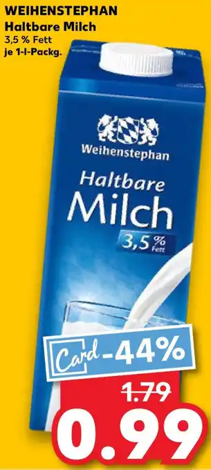 Kaufland WEIHENSTEPHAN Haltbare Milch Angebot