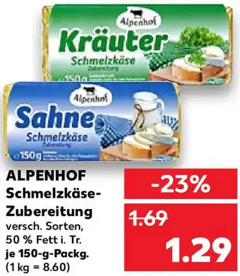Kaufland ALPENHOF Schmelzkäse Zubereitung Angebot