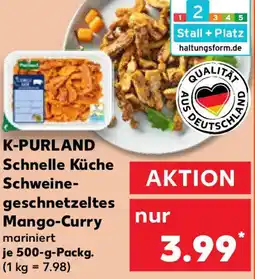 Kaufland K-PURLAND Schnelle Küche Schweinegeschnetzeltes Mango-Curry Angebot
