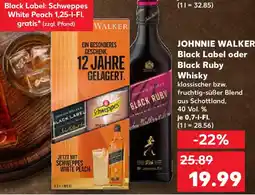 Kaufland JOHNNIE WALKER Black Label oder Black Ruby Whisky Angebot