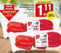 WEZ Gut & Günstig Niederländische Paprika Angebot